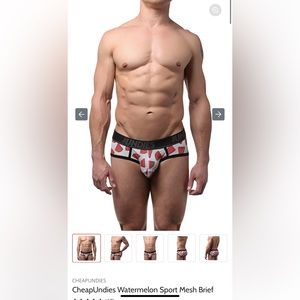 CheapUndies Watermelon Sport Mesh Brief- XL